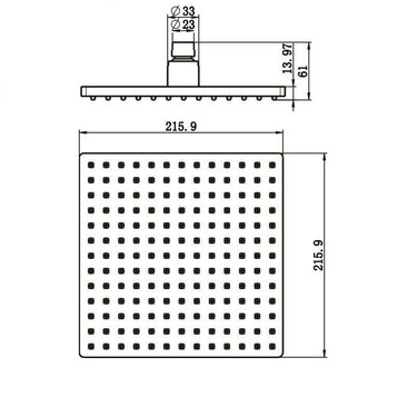 Abs | Matte Black Square Shower Head 215mm