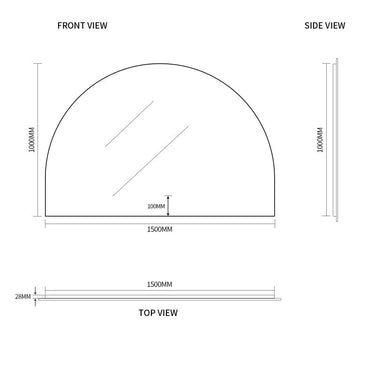 Indulge | Arched Touchless 1500 x 1000 LED Mirror - Three Light Temperatures - Acqua Bathrooms
