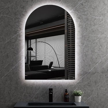 Arched 600 x 900mm Frameless LED Mirror - Touchless Motion Sensor - Acqua Bathrooms