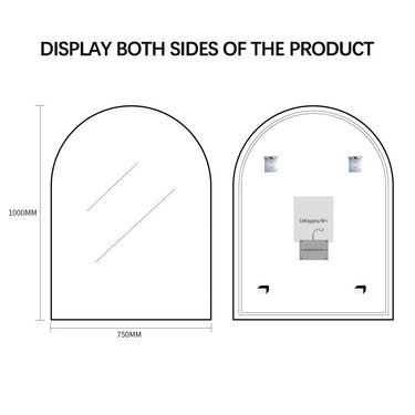 Indulge | Arched Touchless 750 x 1000 LED Mirror - Three Light Temperatures - Acqua Bathrooms