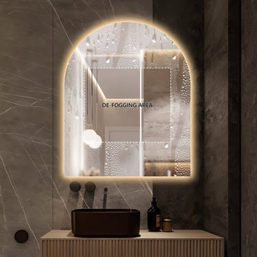Arched Touchless 900 x 1100 LED Mirror - Three Light Temperatures - Acqua Bathrooms