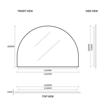Indulge | Arched Matte Black 1200 x 800 Framed Mirror - Acqua Bathrooms