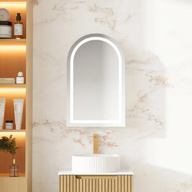 Mercio | Athena 500 x 900mm LED Arched Wall-Hung Shaving Cabinet