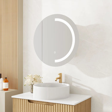 Mercio | Athena 600mm LED Round Wall-Hung Shaving Cabinet