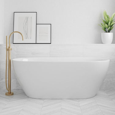 Alassio | 1600mm Lucite Freestanding Bath Gloss White