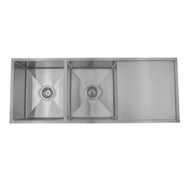 Arcko Lux Undermount/Overmount Double Bowl Sink w/ Drainer
