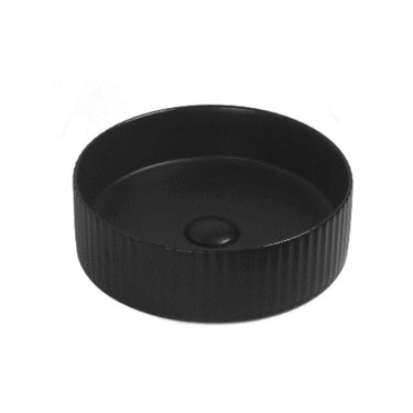 Ceto | Cascade Fluted Above Counter Matte Black Basin