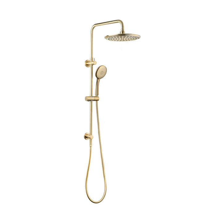 Loui | Brushed Gold Twin Shower with Rail