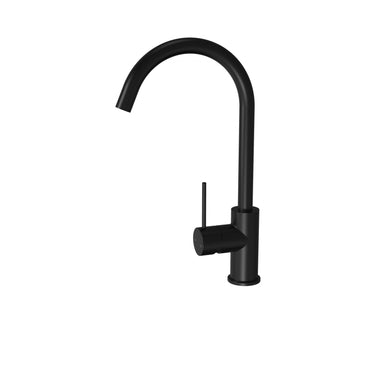 Matte Black Round Gooseneck Sink Mixer