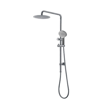 Brushed Nickel | Round Sliding Multifunction Hand Shower With 250MM Overhead Rain Shower