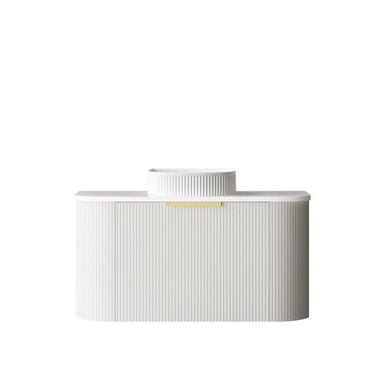 Bondi | Satin White Fluted 900mm Curve Vanity