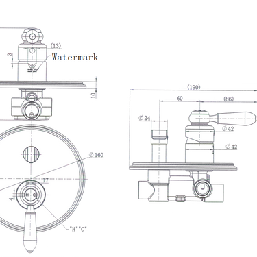 Chrome Bordeaux Shower Diverter