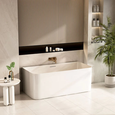 Bullion 1500mm Ultra-Thin Back-to-Wall Bathtub - Gloss White