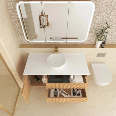 Otti | Byron Fluted 1200mm Woodland Oak Wall Hung Vanity