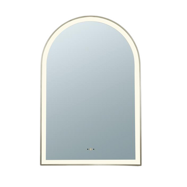 Ceto | Aura 600×900mm Touchless LED Arched Mirror Brushed Nickel