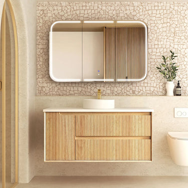 Otti | Byron Fluted 1200mm Woodland Oak Wall Hung Vanity