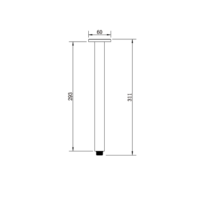 Square | Chrome Square Ceiling Shower Arm 300mm