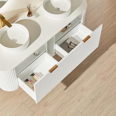 CETO | Avalon Matte White 1500 Double bowl Wallhung PVC Cabinet