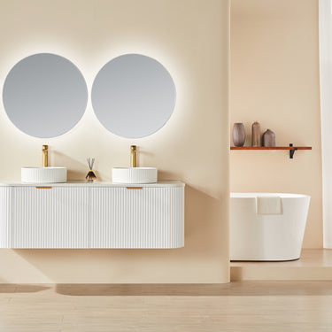 CETO | Avalon Matte White 1500 Double bowl Wallhung PVC Cabinet