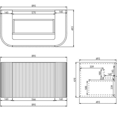 CETO | 900 Avalon Matte White Wall Hung Vanity