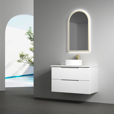 Verona Mark II | 900mm White Fluted Wall Hung Vanity
