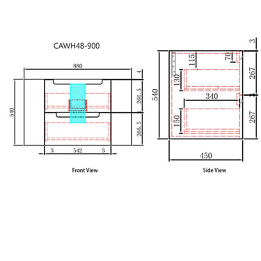 Aulic Diamond Collection | Briony Wall Hung Vanity 900mm