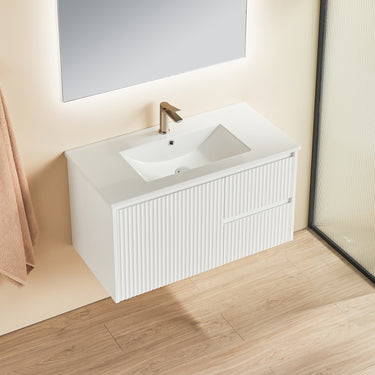 CETO  Brindabella 900mm Matte White Wall Hung PVC Vanity