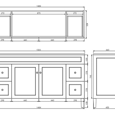 CETO | Harrington 1500 Double bowl Floor PVC Cabinet