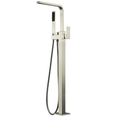 Chao | Brushed Nickel Freestanding Bath Mixer With Hand shower