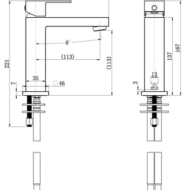 Black |  Chao Mini Basin Mixer