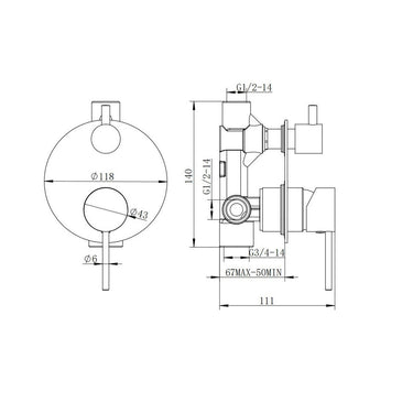 Classic Brushed Gold Wall Mixer Diverter