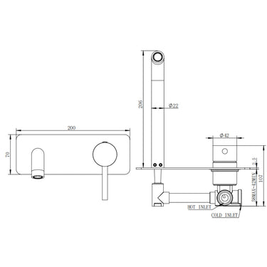 Classic Gun Metal Wall Basin Mixer Combination