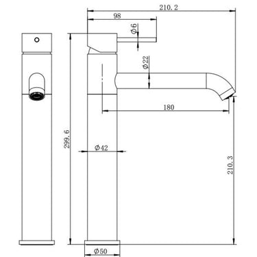 Classic Matte Black Tall Basin Mixer - Acqua Bathrooms