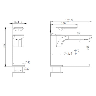 Glamour Matte Black Basin Mixer - Acqua Bathrooms