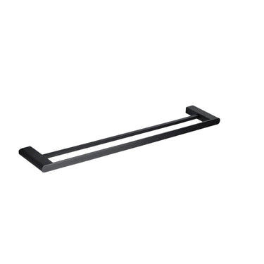 Glamour Matte Black 800mm Double Towel Rail - Acqua Bathrooms