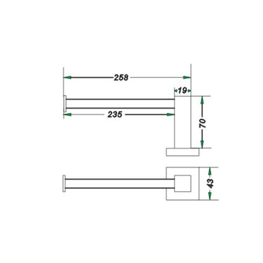 Luxury Matte Black Guest Towel Holder - Acqua Bathrooms