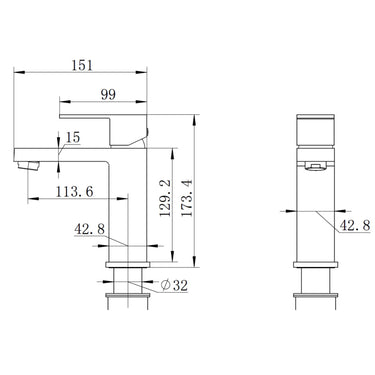 Luxury Matte Black Basin Mixer - Acqua Bathrooms