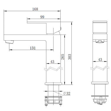 Luxury Matte Black Tall Basin Mixer - Acqua Bathrooms