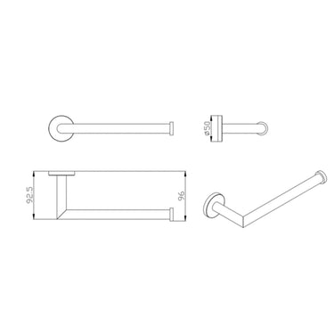 Parker Matte Black Guest Towel Holder - Acqua Bathrooms