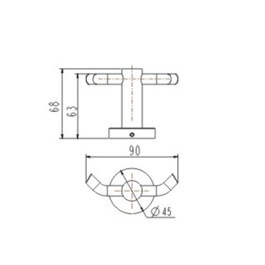 Parker Chrome Double Robe Hook - Acqua Bathrooms