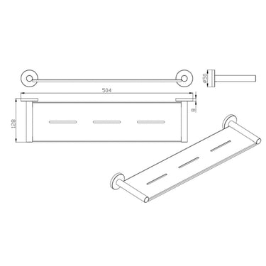 Parker Matte Black Shower Shelf - Acqua Bathrooms