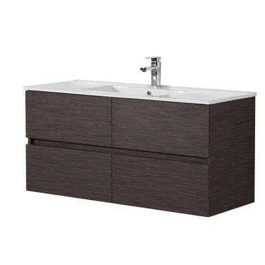 Stella 1500mm Single/Double Bowl Walnut Wall Hung Vanity
