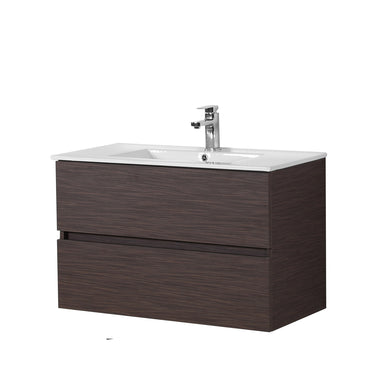 Stella 900mm Walnut Wall Hung Vanity