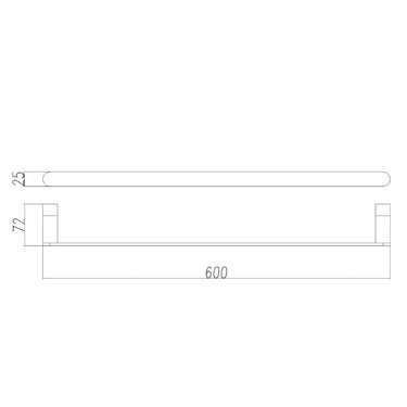 Classic Gun Metal 600mm Single Towel Holder - Acqua Bathrooms