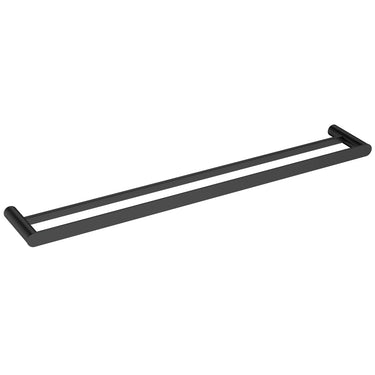 Classic Matte Black 750mm Double Towel Holder - Acqua Bathrooms
