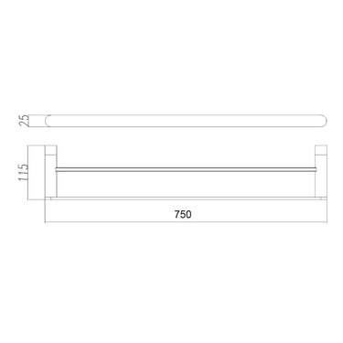 Classic Gun Metal 750mm Double Towel Holder - Acqua Bathrooms