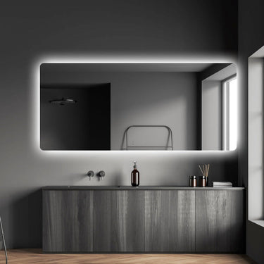 Indulge | Curva Rectangle 1800 x 800 Touchless LED Mirror  - Three Light Temperatures - Acqua Bathrooms