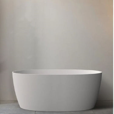 Slim Edge| 1700 Delta Oval Shape Matt White Finish Easy Clean Freestanding Bathtub