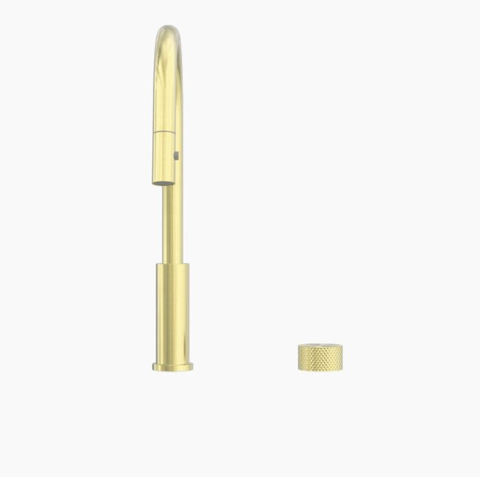 Nero | Opal Progressive Brushed Gold Pull Out Kitchen Mixer