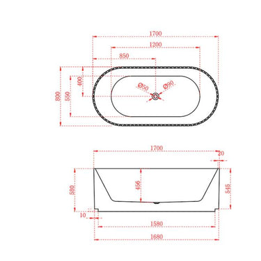 Roma Fluted 1700 Matte White Designer Round Freestanding Bath
